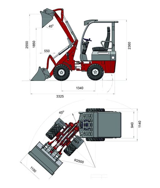 Фронтальный погрузчик Berger Kraus BK906 с двигателем Perkins Евро-5 BK906 фото