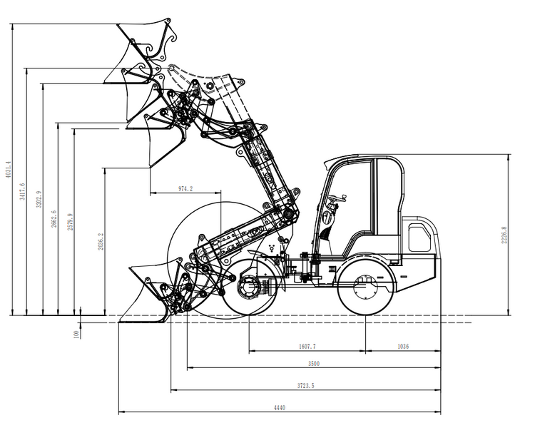 Фронтальный погрузчик с кабиной Berger Kraus BK810T с двигателем Perkins Euro 5 BK810T фото